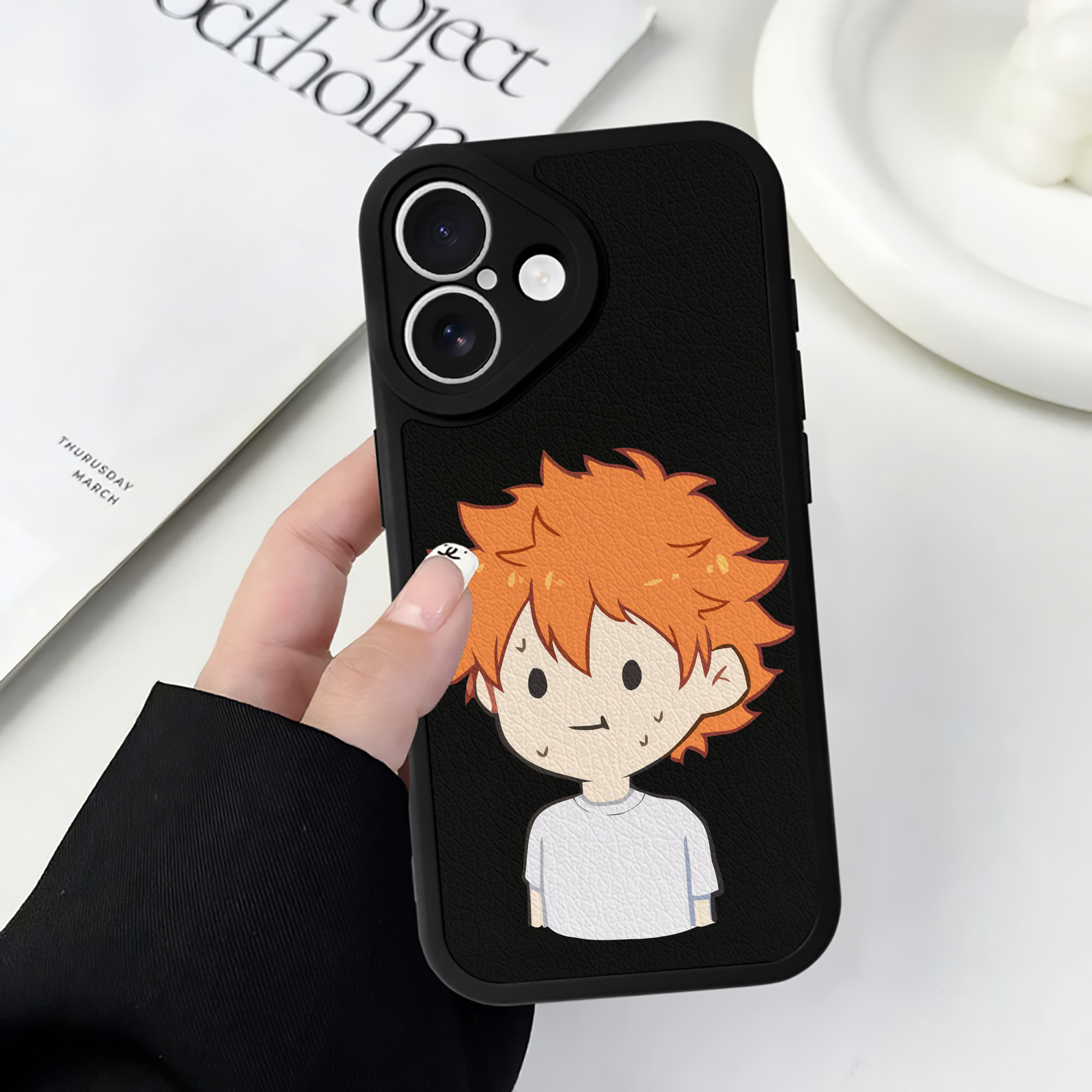 （画像用） ハイキュー!! Haikyu!! 【iPhone 16シリーズ対応】シリコンスマホケース（レザー調） 材質：シリコン